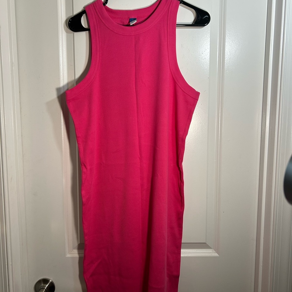 Old Navy Pink Halter Sheath Midi Dress